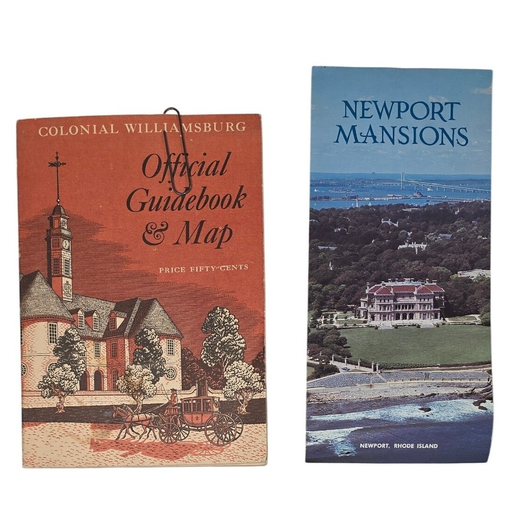 Vintage Colonial Williamsburg & Newport RI Book Ephemera Lot personal letter